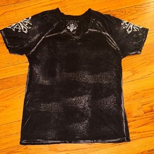 Affliction black shirt large